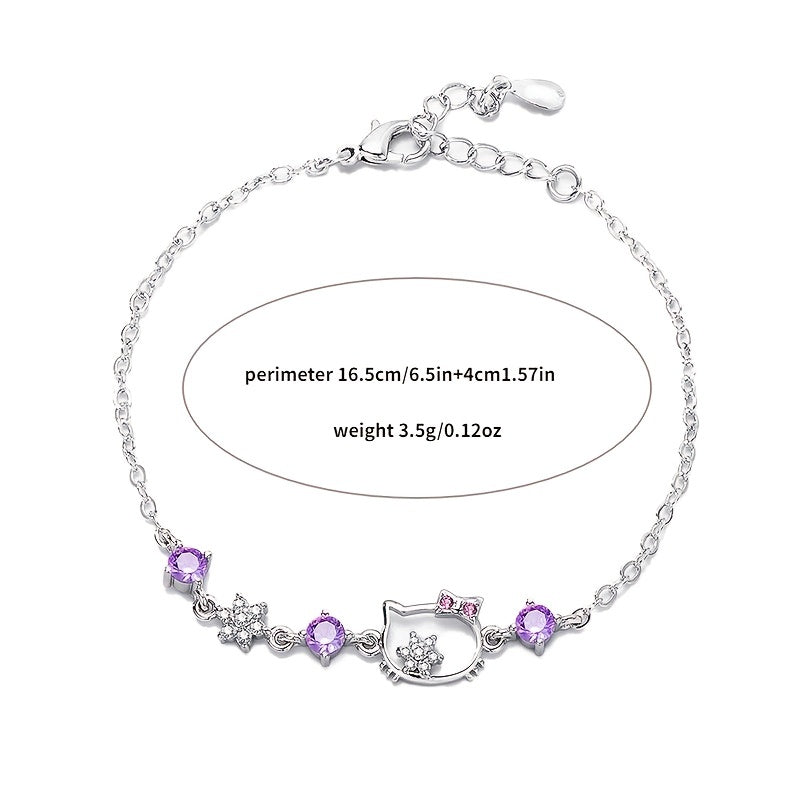 Girls Sweet Kitty Cat Bracelet For Toddler Kids
