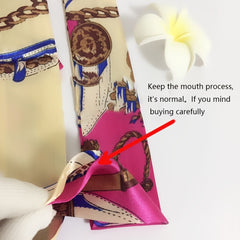 5pcs Set Skinny Scarf & Hair Tie Neckerchief Twilly Scarf Red Beads Decor
