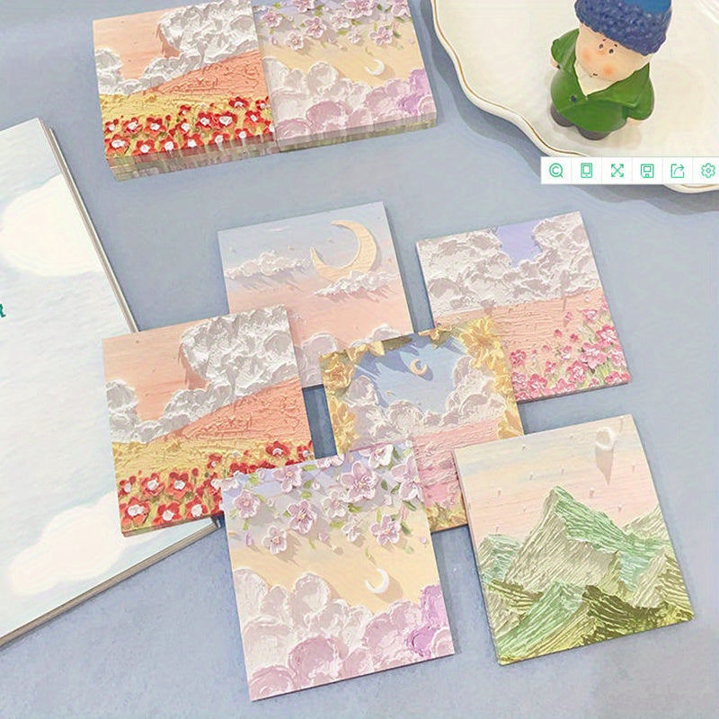 6 Packs Scenery Painting Sticky Notes