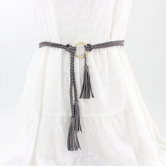 Braided Waist Rope Dress Skirt Decorative Thin Belt Female Knot Belt