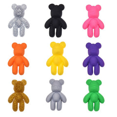 9pcs Bear Pattern Shoes Decoration Charms For Clogs Jigs Bubble Slides Sandals