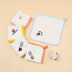 6pcs Cartoon Kids Towel Soft Comfortable Square Towel for Cleaning Stains