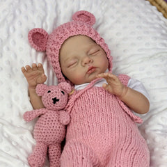 19inch Reborn Baby Doll Girl Vinyl Limbs Body Asleep Doll Pink Set Gift