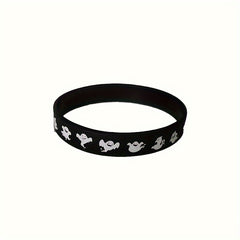1 Pc Halloween Stretch Silicone Wristband Rubber Bracelet For Halloween Gift