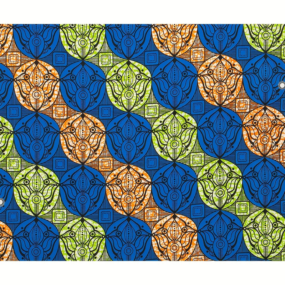 African Wax Dye Fabric 6 Yards Polyester Woven Fabric