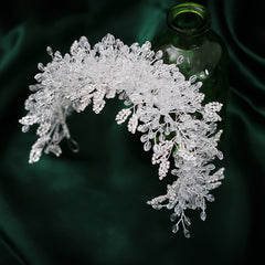 Beaded Crown Tiara Headbands for Wedding Dress