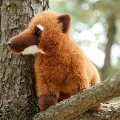 Realistic Soft Plush 20in Animal Toy with Large Eyes - Brownish Red