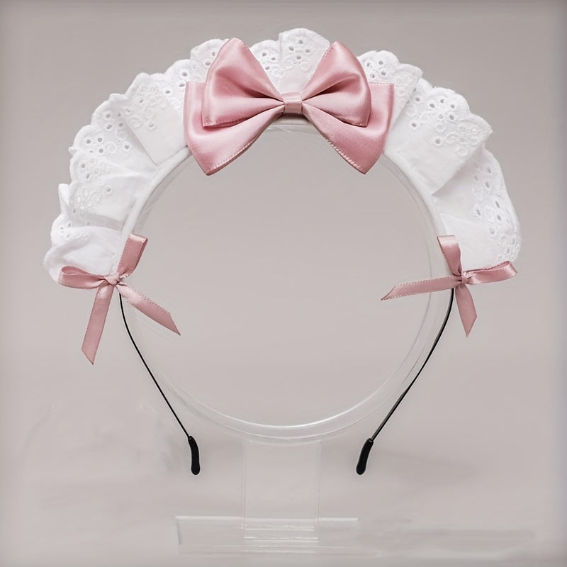 Lolita Maid Hair Hoop Bowknot Headband Cosplay Costume Hair Accessories