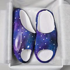 Men's Star Print Platform Slides Soft Sole Cloud Slides Non Slip Comfortable