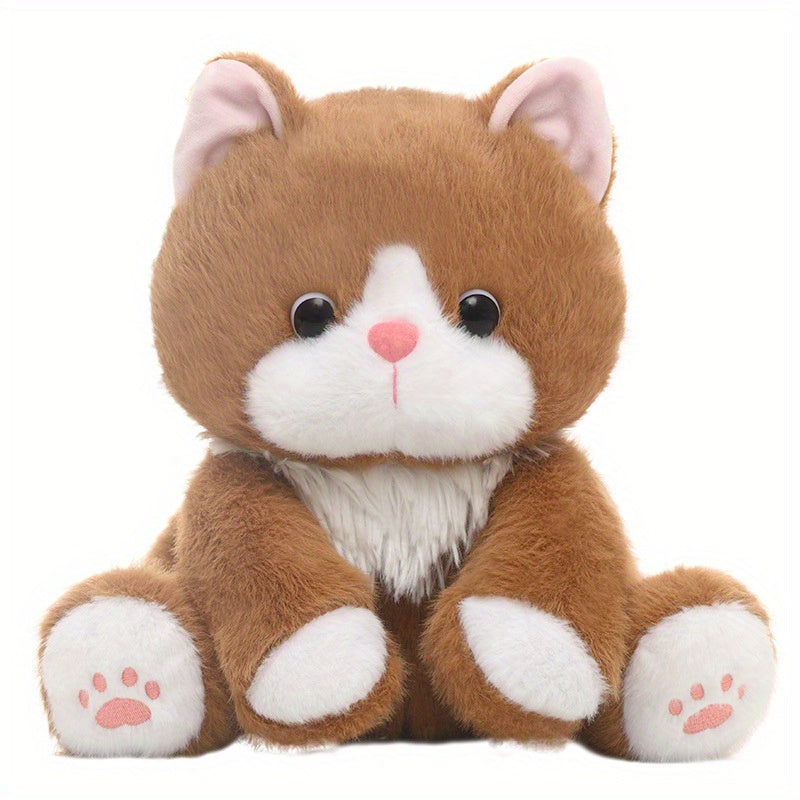 Realistic Kitten Plush Toy Soft Brown Stuffed Animal
