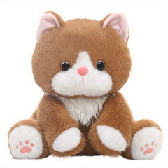 Realistic Kitten Plush Toy Soft Brown Stuffed Animal