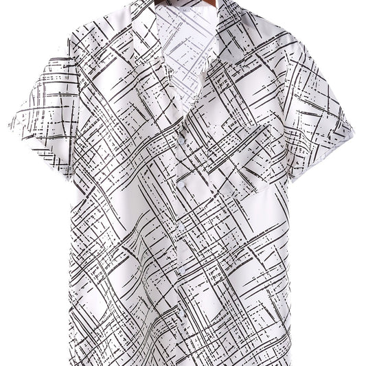 Men's Digital Print Short Sleeve Shirt
