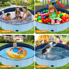 Foldable Dog Pool Collapsible Hard Plastic Swimming Pool for Pets Dogs Cats