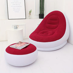 Portable Inflatable Single Sofa Set PVC Flocking Comfortable Lazy Sofa