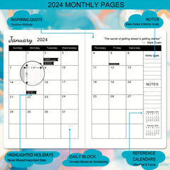 A5 Week To View Diary Jan-Dec Faux Leather Hard Cover Weekly Diary