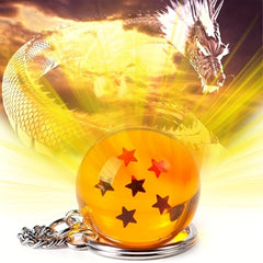 7 Style Anime Cartoon Ball Keychain Yellow Crystal Pendant 1 7 Stars PVC Toys