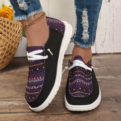 Women's Skateboard Shoes Pattern Decoration Lace-up Canvas Shoes