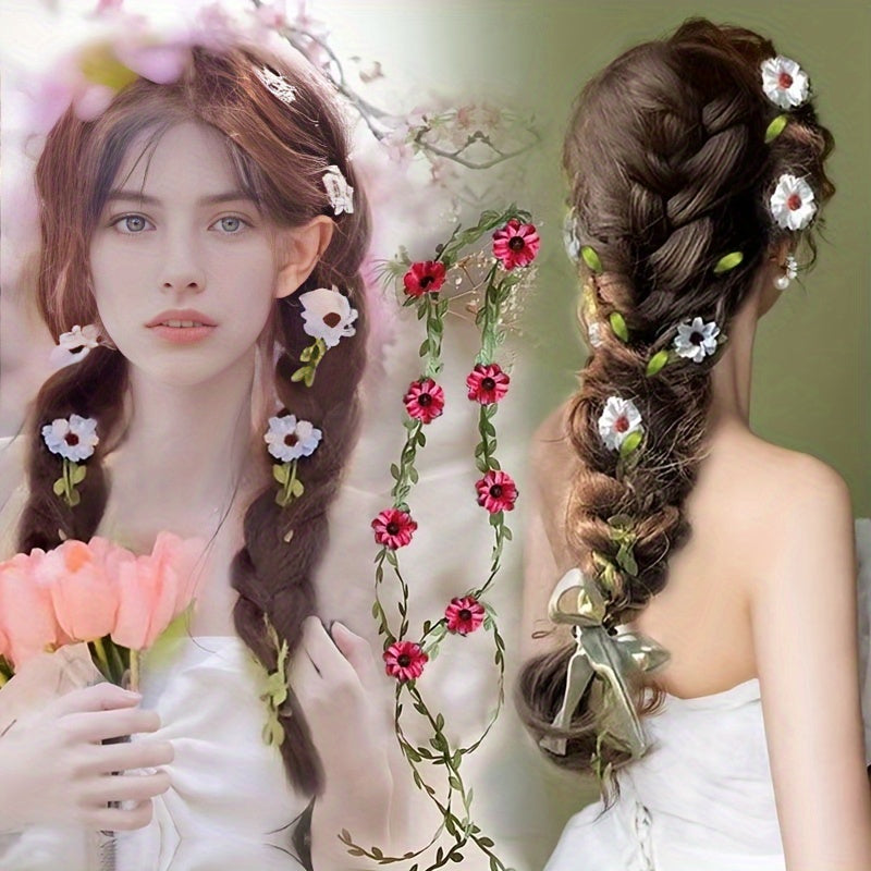 Retro Forest Style Flower Vine Hair Tie
