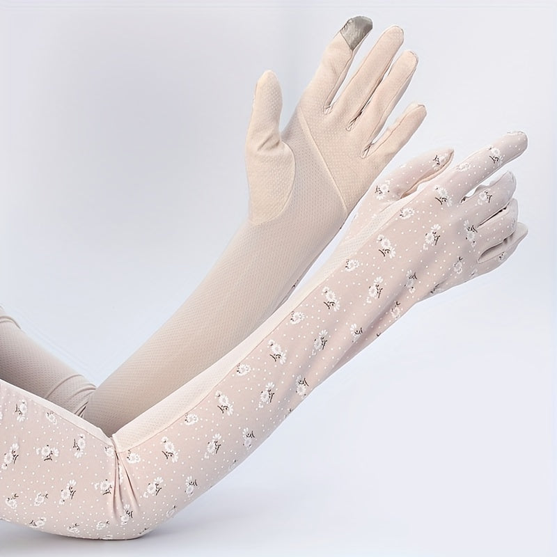 Women's Sunscreen Gloves UV Protection Long Sleeves Touch Screen Breathable