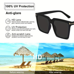 Men Square Frame Sunglasses UV Protection Summer Sunglasses