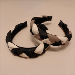 Vintage Block Headband Braided Twist Hair Band Women's Headdress