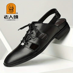 Men's Breathable Leather Sandals for Outdoor Beach