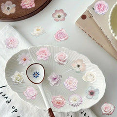 50pcs Pink Flowers Retro Vinyl Decals for Scrapbooking Water Bottles Co