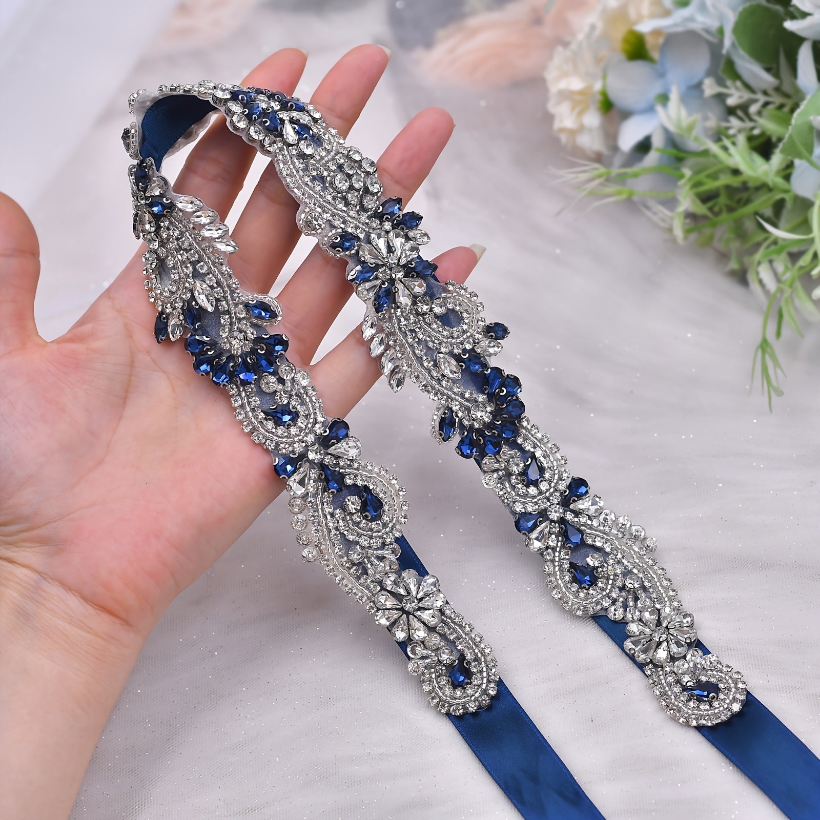 Adjustable Rhinestone Bridal Sash Vintage Style Body Chain - Wedding Accessory