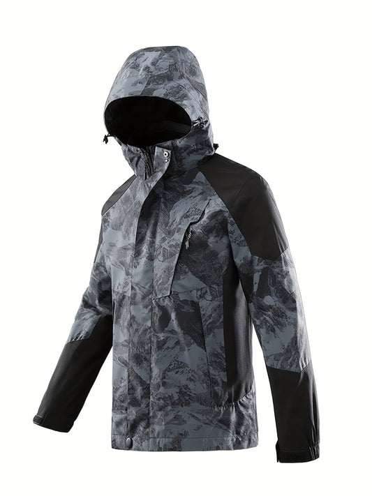 Lightweight Camo Hooded Windbreaker Jacket for Men