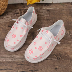 Women's Skate Shoes with Cartoon Pattern & Heart Sole Print