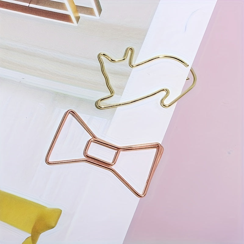 1pc Cartoon Paper Clip Folder Crank Pin Creative Cat Crown Love Shaping Clip