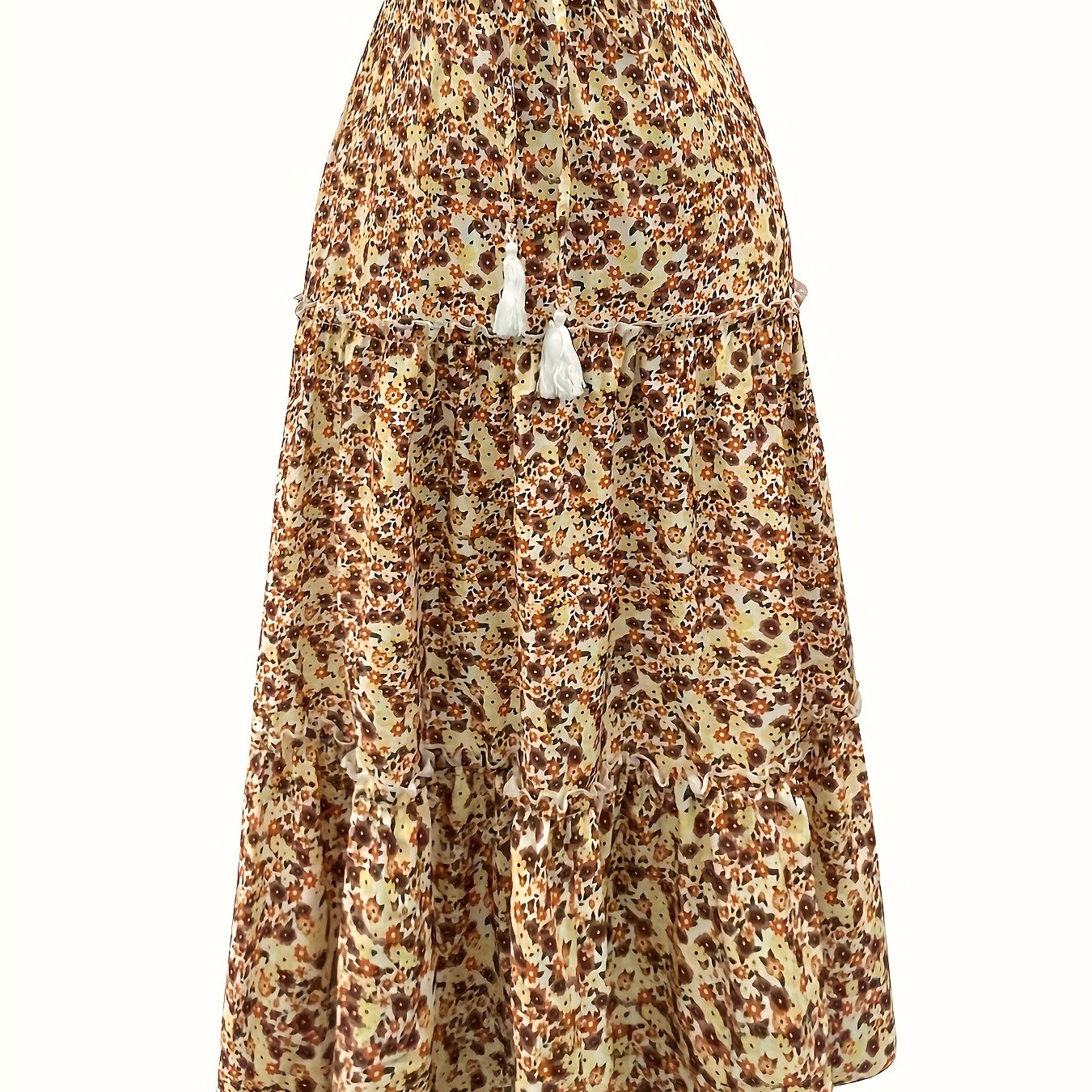  Boho Skirt Women's Plus Ditsy Floral Print Maxi Skirt