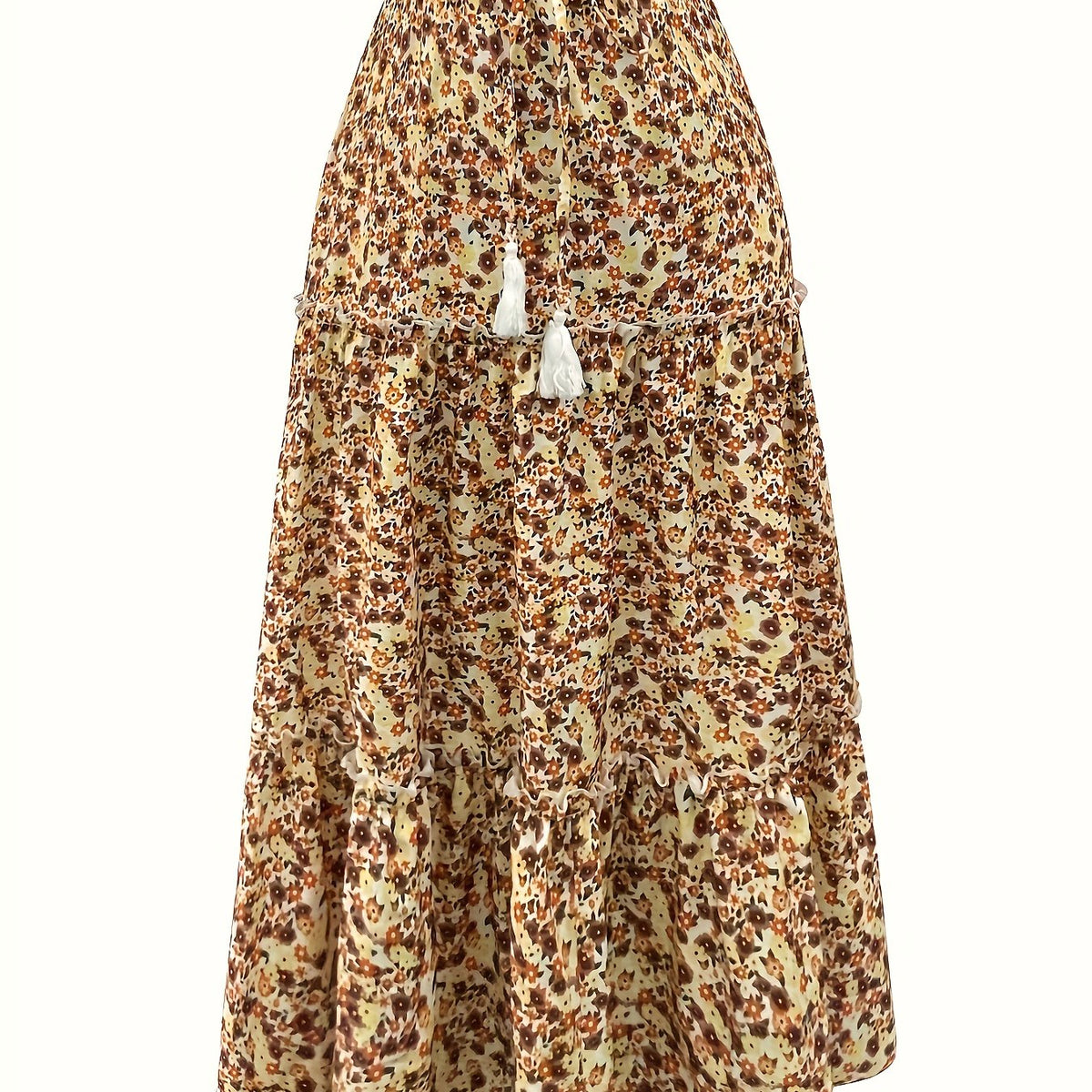  Boho Skirt Women's Plus Ditsy Floral Print Maxi Skirt
