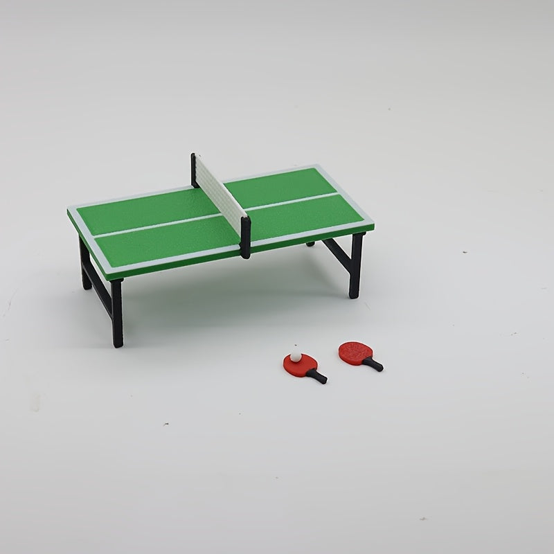 Mini Table Tennis Table and Paddle Set for Dollhouse DIY Accessories