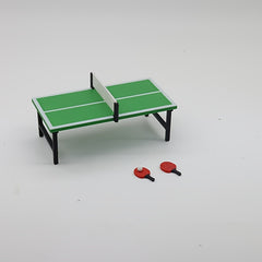 Mini Table Tennis Table and Paddle Set for Dollhouse DIY Accessories