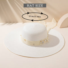 Wide Brim Straw Hat Sunshade Chain Decoration Gift For Her