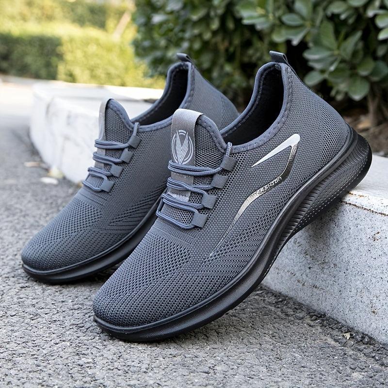 Men's Breathable Running Shoes Comfy Non Slip Lace Up Sneakers