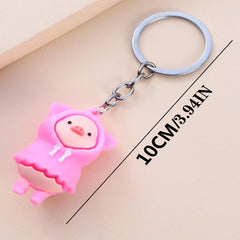 PVC Raincoat Pig Key Ring 1PCS Cute Keychain for Kids
