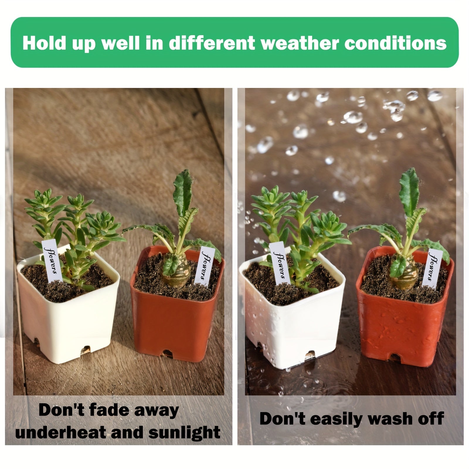 100 Plastic Waterproof Plant Labels Nursery Stakes