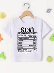 Mom & Son Nutrition Facts Tee Short Sleeve Shirts