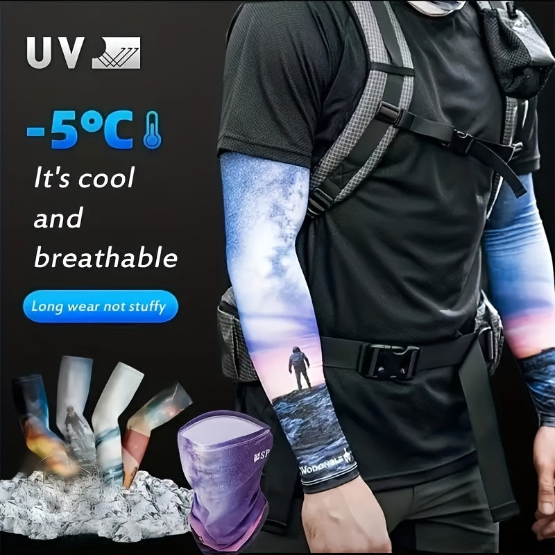 2pcs Cooling Arm & Neck Cover UV Protection Anti Slip Grip Outdoor