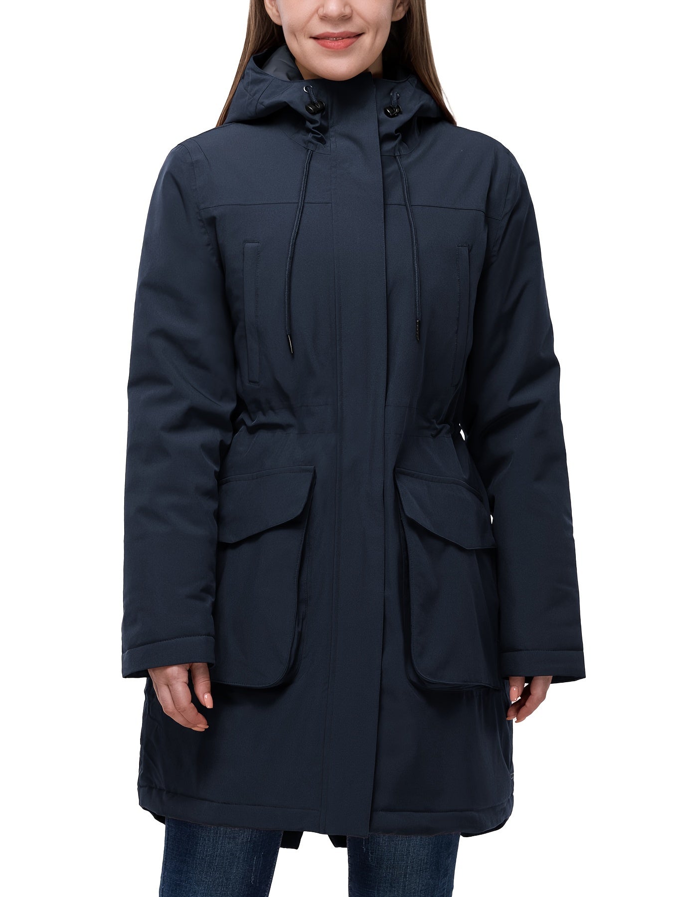 Women's Waterproof Long Puffer Jacket Hooded Winter Coat