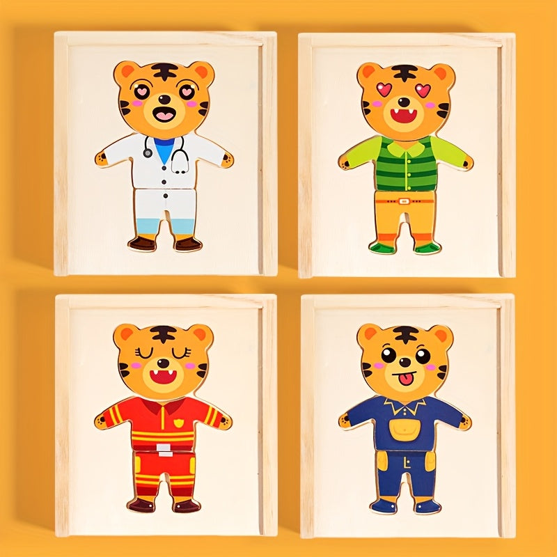 Little Bear Dress Up Game Wooden Toy