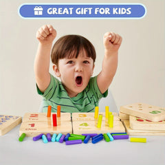 Wooden Counting Peg Board for Kids Ages 3-5 Interactive Number & Shape Sorting