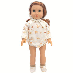 Doll Clothes Set Onesie Romper & Accessories for 17 Inch Dolls