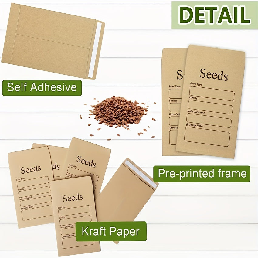 20pcs Small Self Adhesive Seed Storage Envelopes 8x11.9