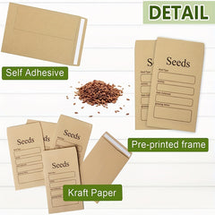 20pcs Small Self Adhesive Seed Storage Envelopes 8x11.9