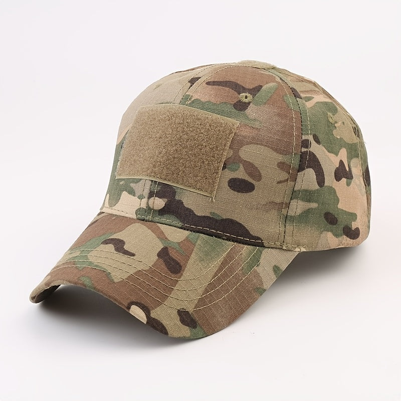 Adjustable Camo Print Baseball Cap Hook-and-Loop Closure
