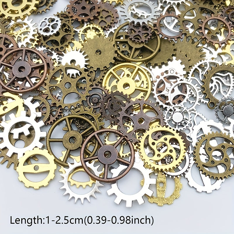 1 Oz Random Mix Metal Cogs Gears Charms For DIY Jewelry