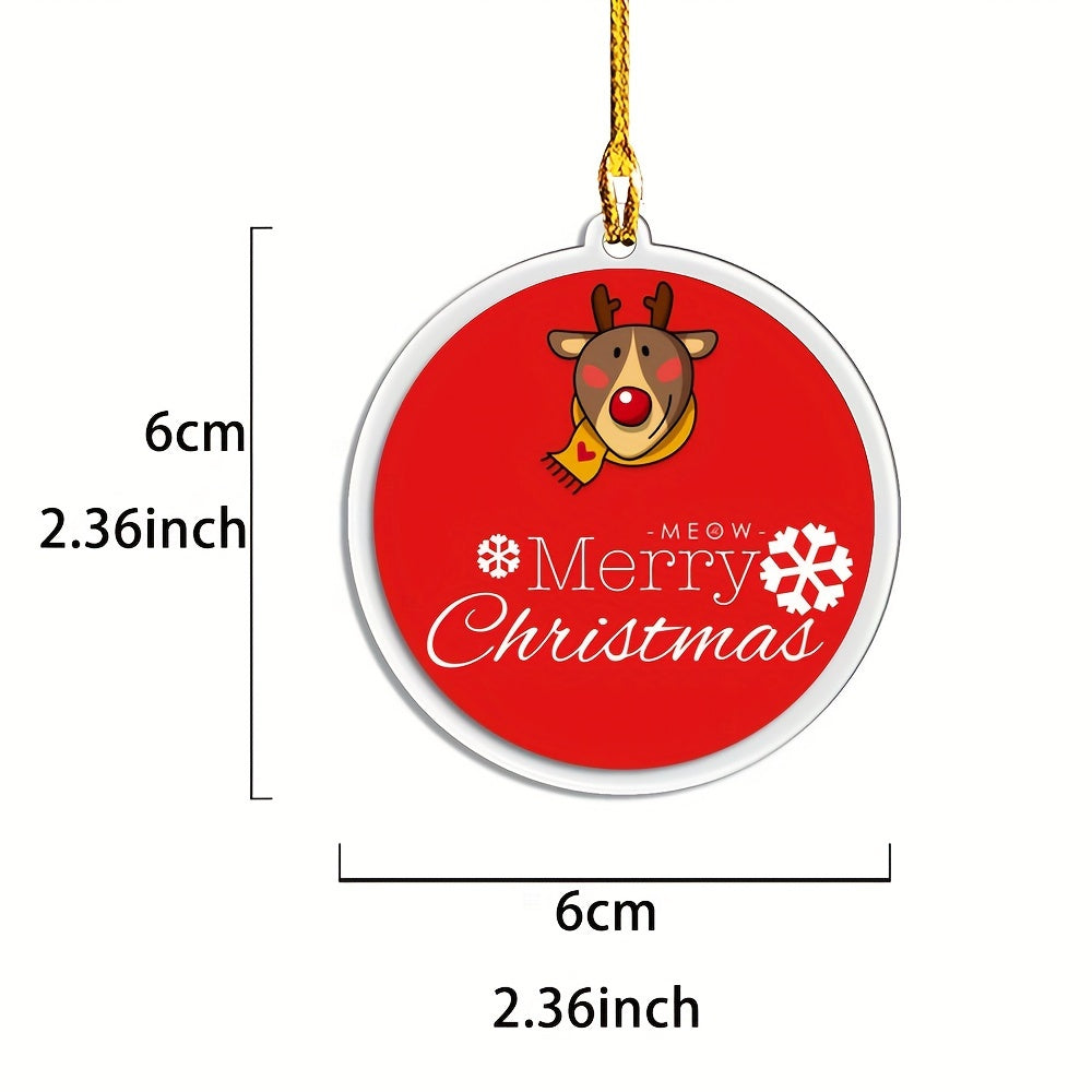 7pcs Christmas Acrylic Hanging Decorations Set - Car Ornaments